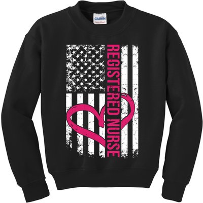 Registered Nurse Flag For Women Rn Zip Gift Kids Sweatshirt
