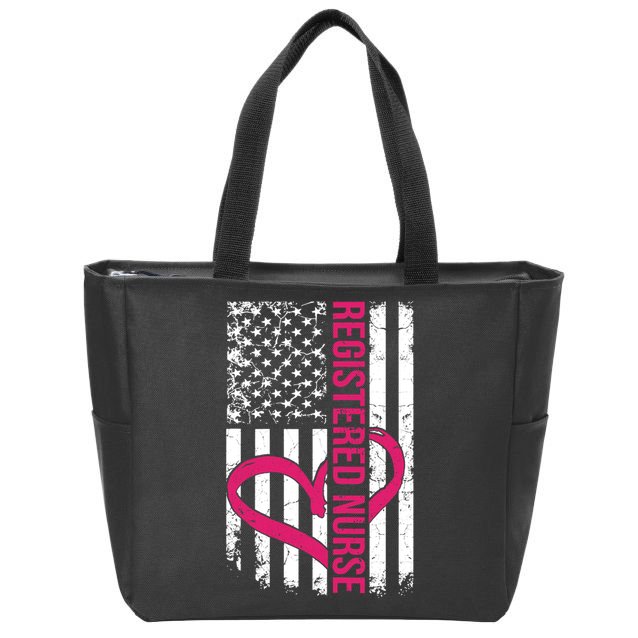 Registered Nurse Flag For Women Rn Zip Gift Zip Tote Bag