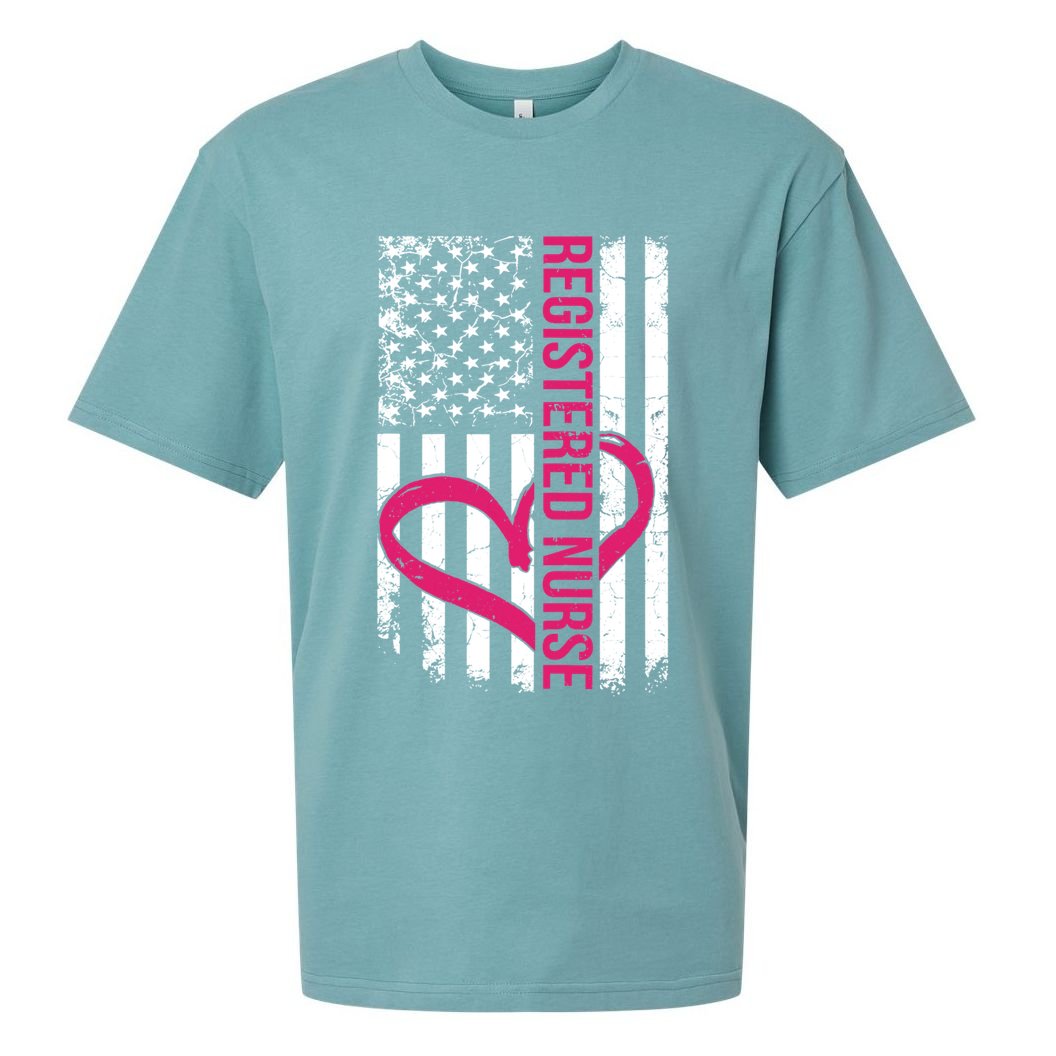 Registered Nurse Flag For Women Rn Zip Gift Sueded Cloud Jersey T-Shirt