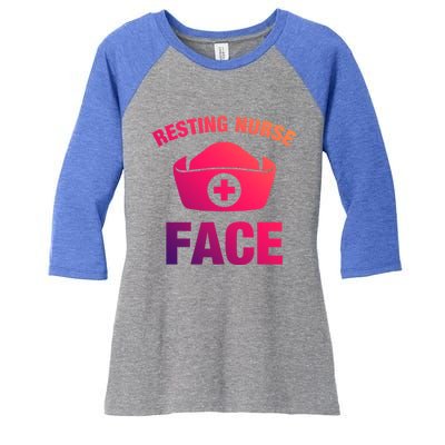 Resting Nurse Face Gift Women's Tri-Blend 3/4-Sleeve Raglan Shirt