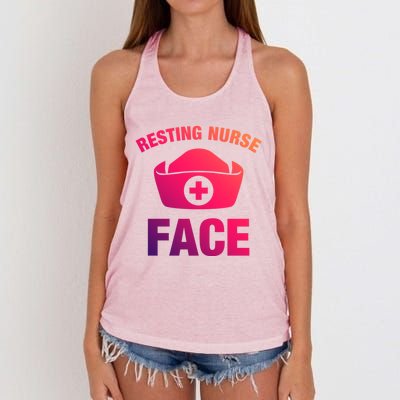 Resting Nurse Face Gift Women's Knotted Racerback Tank