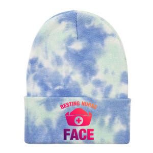 Resting Nurse Face Gift Tie Dye 12in Knit Beanie