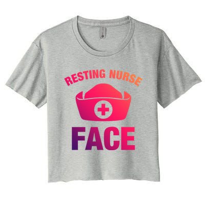 Resting Nurse Face Gift Women's Crop Top Tee