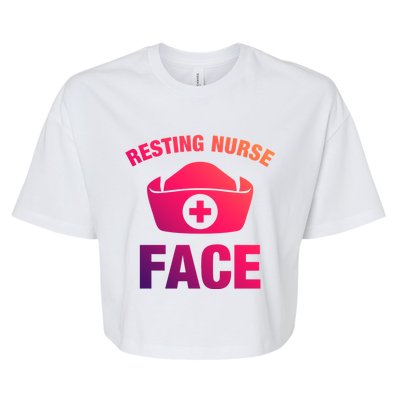 Resting Nurse Face Gift Bella+Canvas Jersey Crop Tee