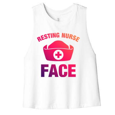 Resting Nurse Face Gift Women's Racerback Cropped Tank