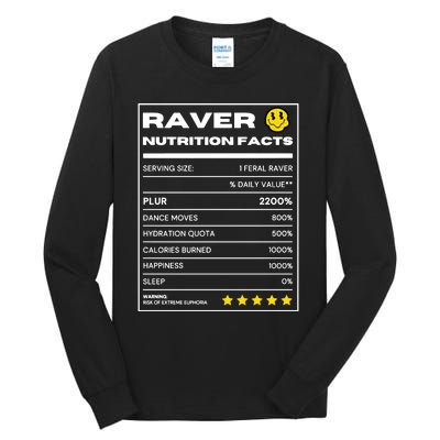 Raver Nutrition Facts Tall Long Sleeve T-Shirt