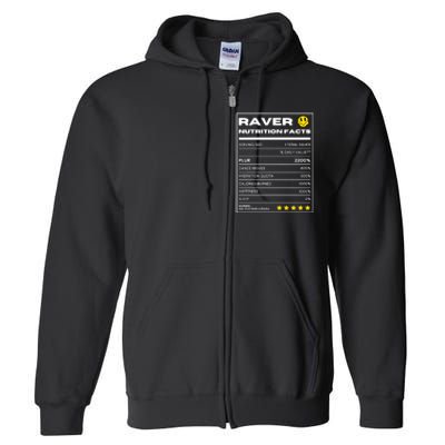 Raver Nutrition Facts Full Zip Hoodie