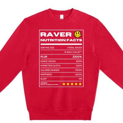 Raver Nutrition Facts Premium Crewneck Sweatshirt