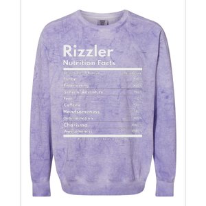 Rizzler Nutrition Facts W Rizz Sayin Rizz Funny Rizzler Colorblast Crewneck Sweatshirt