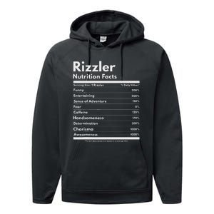 Rizzler Nutrition Facts W Rizz Sayin Rizz Funny Rizzler Performance Fleece Hoodie