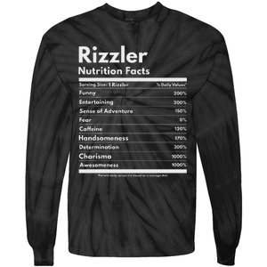 Rizzler Nutrition Facts W Rizz Sayin Rizz Funny Rizzler Tie-Dye Long Sleeve Shirt