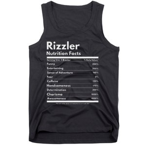 Rizzler Nutrition Facts W Rizz Sayin Rizz Funny Rizzler Tank Top