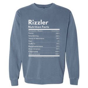 Rizzler Nutrition Facts W Rizz Sayin Rizz Funny Rizzler Garment-Dyed Sweatshirt