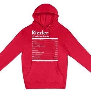 Rizzler Nutrition Facts W Rizz Sayin Rizz Funny Rizzler Premium Pullover Hoodie