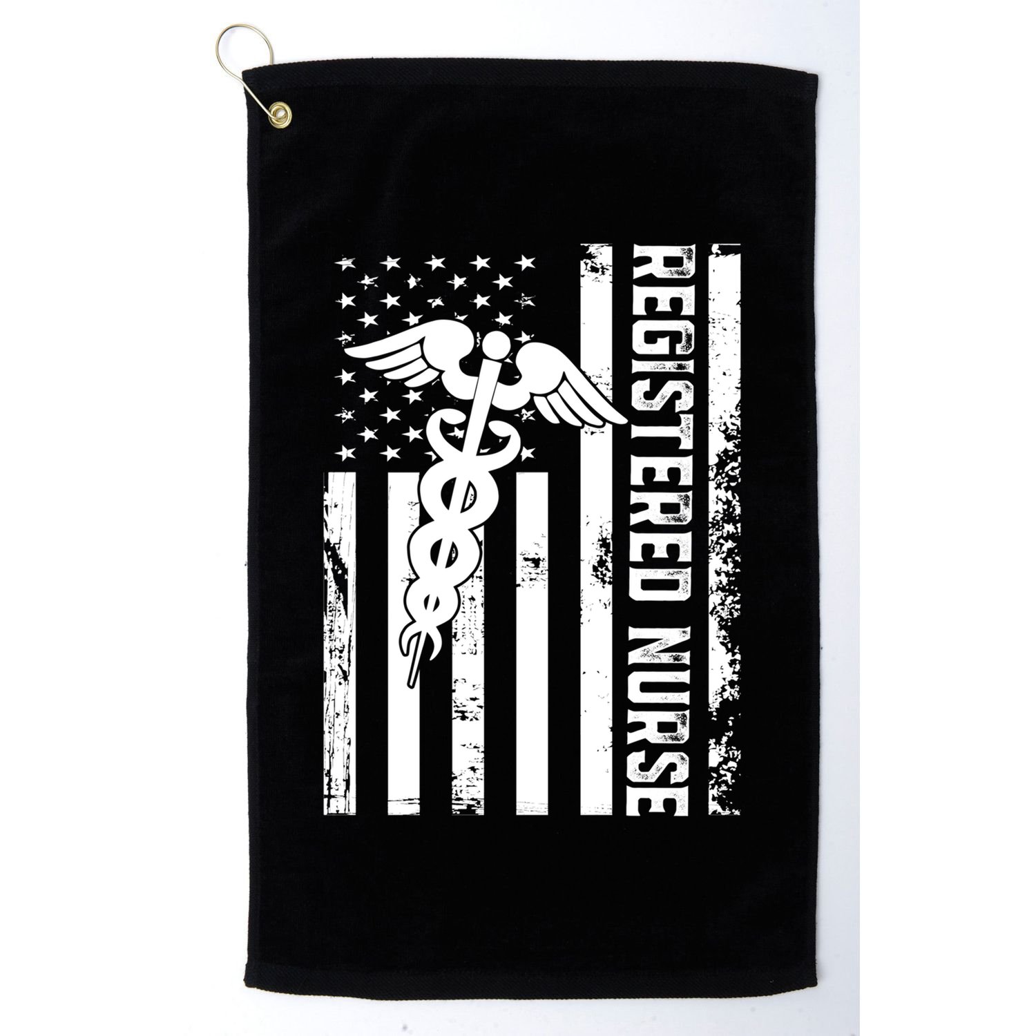 Registered Nurse Flag America Flag Nursing Patriotic Nurse Gift Golf Towel