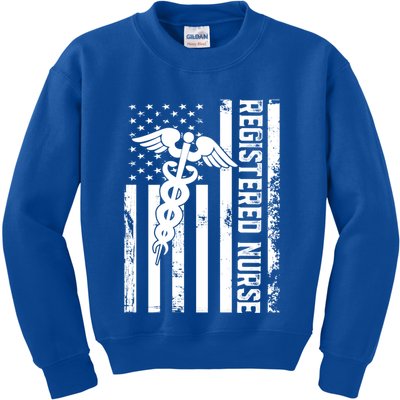 Registered Nurse Flag America Flag Nursing Patriotic Nurse Gift Kids Sweatshirt
