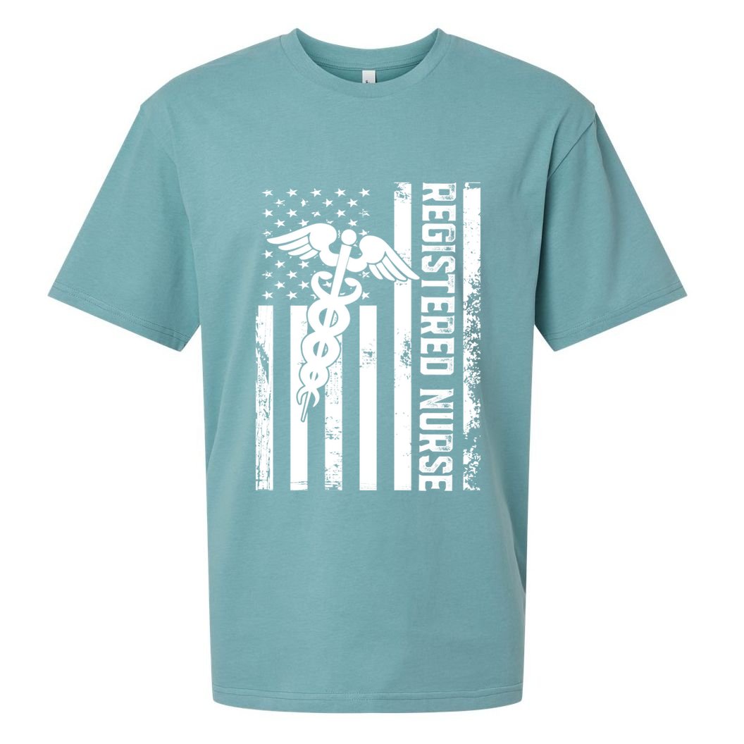 Registered Nurse Flag America Flag Nursing Patriotic Nurse Gift Sueded Cloud Jersey T-Shirt