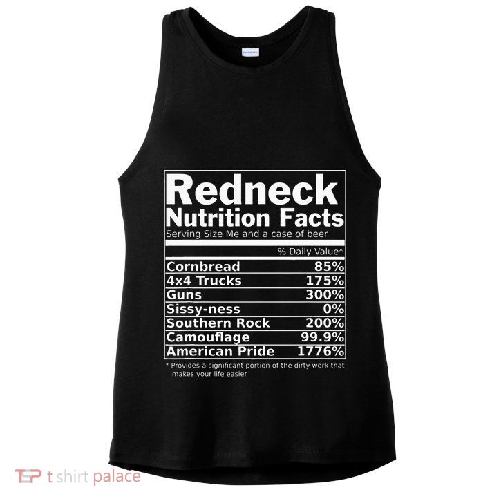 Redneck Nutrition Facts Funny Ladies PosiCharge Tri-Blend Wicking Tank