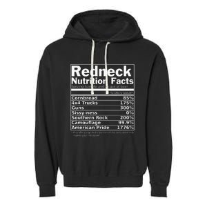 Redneck Nutrition Facts Funny Garment-Dyed Fleece Hoodie