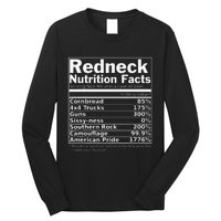 Redneck Nutrition Facts Funny Long Sleeve Shirt