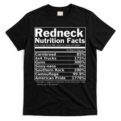Redneck Nutrition Facts Funny T-Shirt