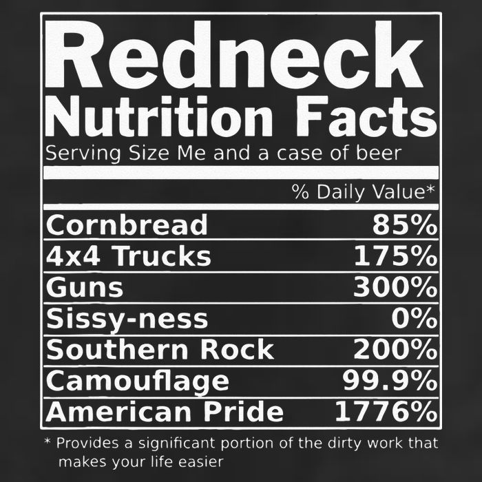Redneck Nutrition Facts Funny Adult Drive Performance Visor