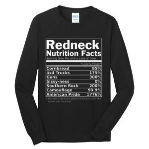 Redneck Nutrition Facts Funny Tall Long Sleeve T-Shirt