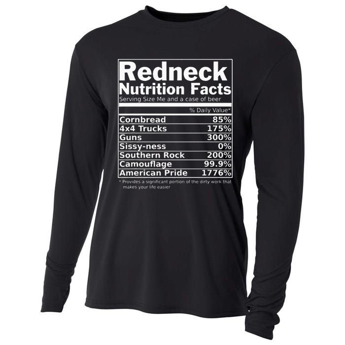 Redneck Nutrition Facts Funny Cooling Performance Long Sleeve Crew