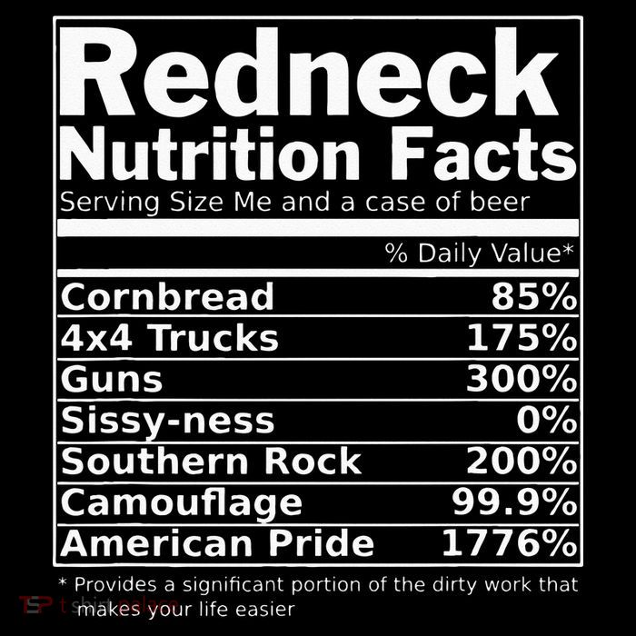 Redneck Nutrition Facts Funny Premium T-Shirt
