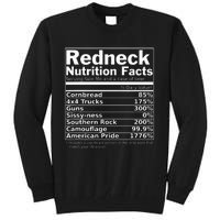 Redneck Nutrition Facts Funny Tall Sweatshirt