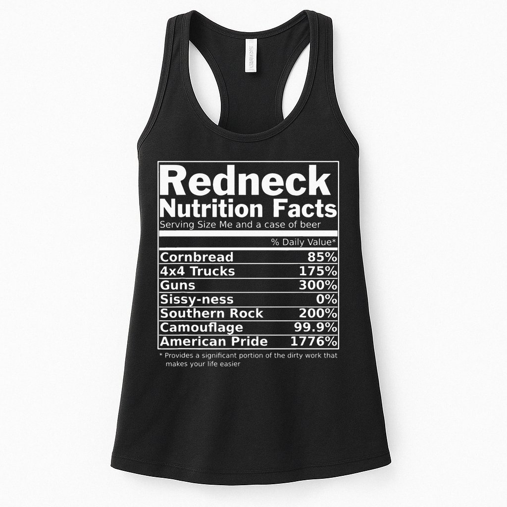 Redneck Nutrition Facts Funny Womens Tank Top