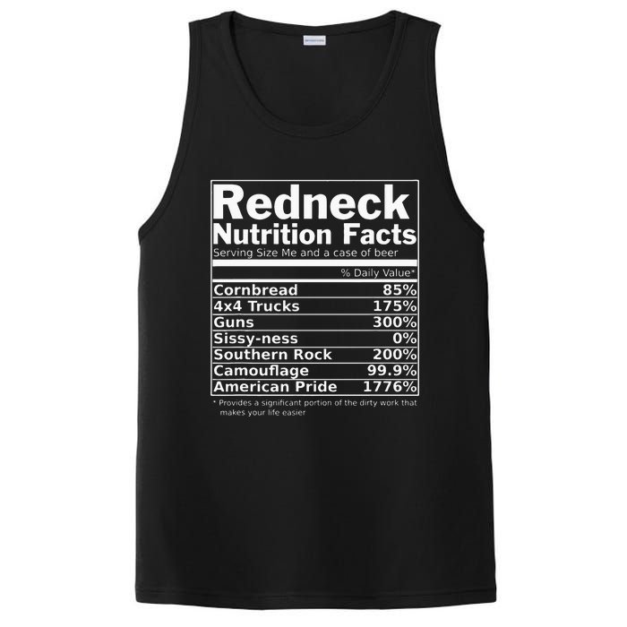 Redneck Nutrition Facts Funny PosiCharge Competitor Tank