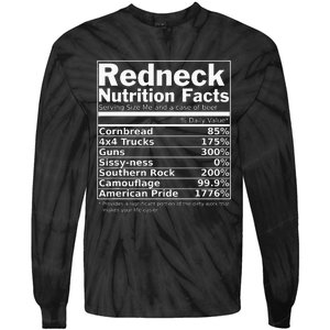 Redneck Nutrition Facts Funny Tie-Dye Long Sleeve Shirt