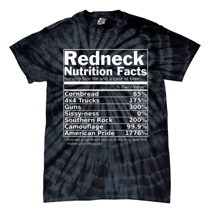 Redneck Nutrition Facts Funny Tie-Dye T-Shirt