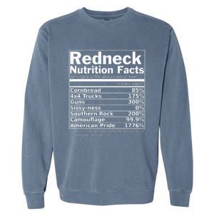 Redneck Nutrition Facts Funny Garment-Dyed Sweatshirt