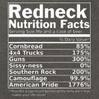 Redneck Nutrition Facts Funny Cotton Canvas Backpack