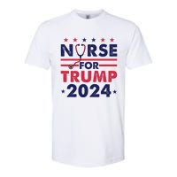 Retro Nurses For Trump 2024 America Stars Flag Stripes Trump Softstyle CVC T-Shirt