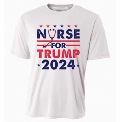 Retro Nurses For Trump 2024 America Stars Flag Stripes Trump Cooling Performance Crew T-Shirt