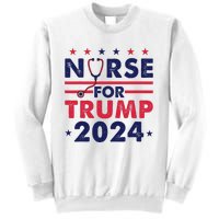 Retro Nurses For Trump 2024 America Stars Flag Stripes Trump Sweatshirt