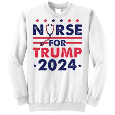 Retro Nurses For Trump 2024 America Stars Flag Stripes Trump Sweatshirt