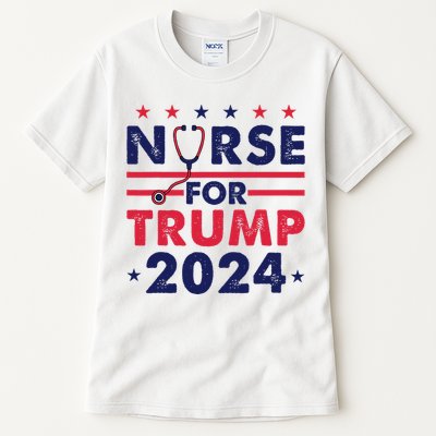 Retro Nurses For Trump 2024 America Stars Flag Stripes Trump Tall T-Shirt