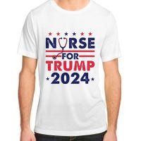 Retro Nurses For Trump 2024 America Stars Flag Stripes Trump Adult ChromaSoft Performance T-Shirt