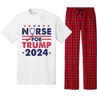 Retro Nurses For Trump 2024 America Stars Flag Stripes Trump Pajama Set