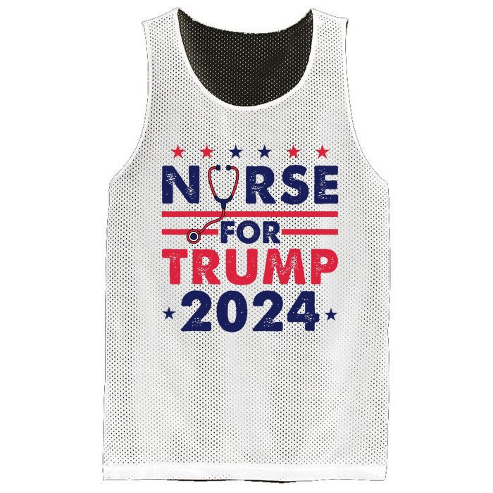 Retro Nurses For Trump 2024 America Stars Flag Stripes Trump Mesh Reversible Basketball Jersey Tank