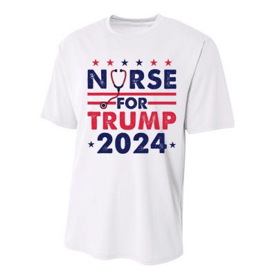 Retro Nurses For Trump 2024 America Stars Flag Stripes Trump Performance Sprint T-Shirt