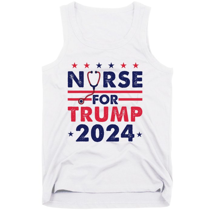 Retro Nurses For Trump 2024 America Stars Flag Stripes Trump Tank Top