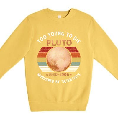 Retro Never Forget Pluto Great Gift Vintage Planet Funny Science Gift Premium Crewneck Sweatshirt