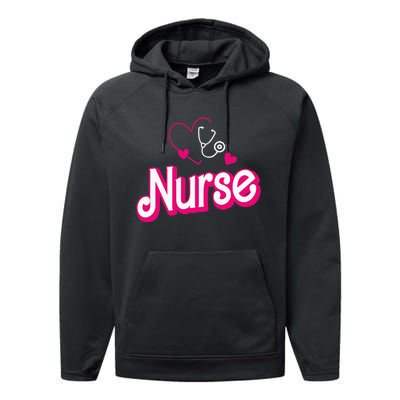 Retro Nurse Gifts Nurse Week Gifts Funny Nurse Performance Fleece Hoodie