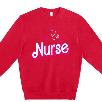 Retro Nurse Gifts Nurse Week Gifts Funny Nurse Premium Crewneck Sweatshirt