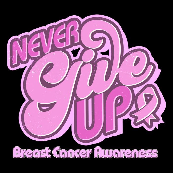 Retro Never Give Up Breast Cancer Awareness Cooling Performance Crew T-Shirt